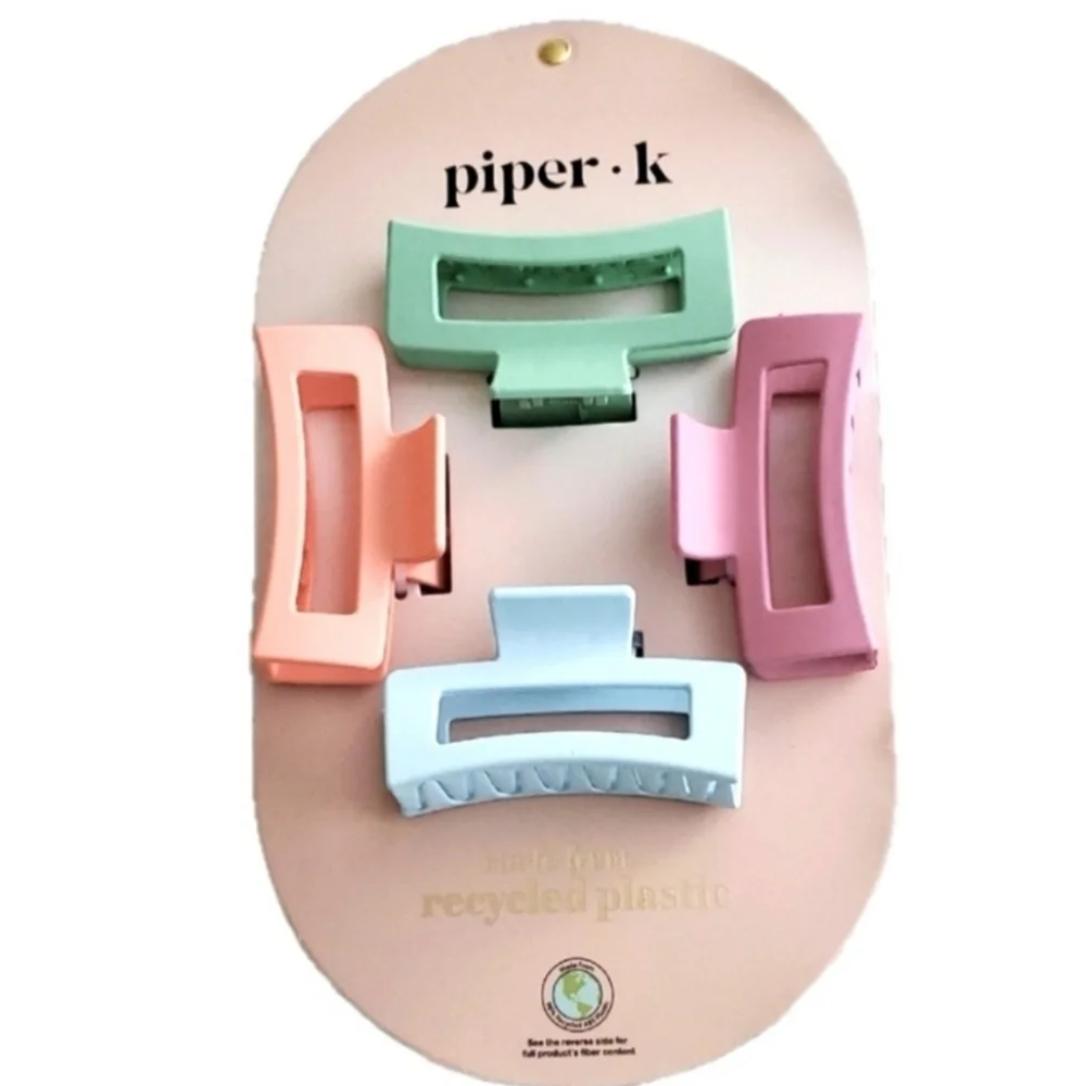 💕▪️Piper K▪️ Colorful Recycled Plastic 4 Piece Hair Clip Set